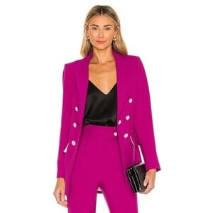 NWOT $695 Veronica Beard Matteo Dickey Double Breasted Blazer Magenta Sz 4 (Read